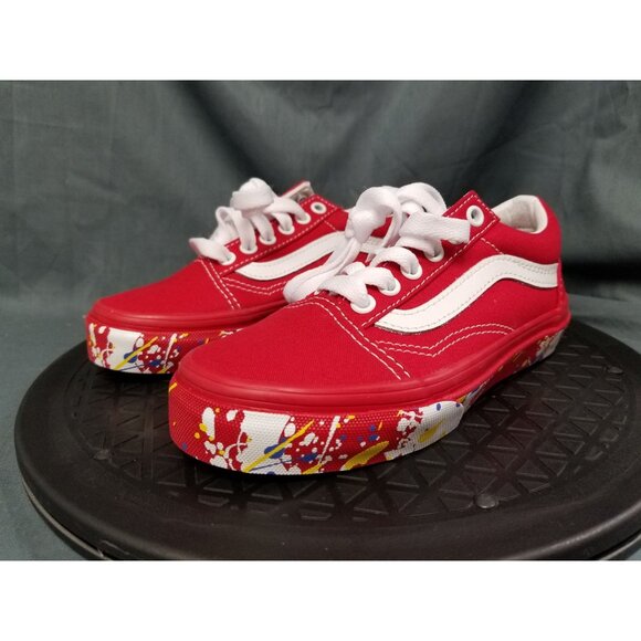 Vans Old Skool Sneakers Canvas Red White Size 13 Kids BRAND NEW IN BOX! - Picture 4 of 11